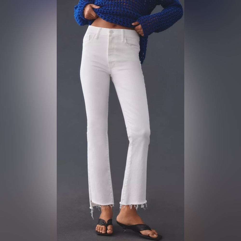 MOTHER White Step Fray Jeans
